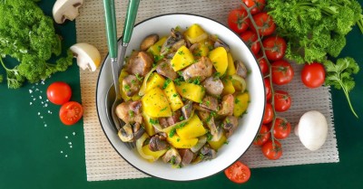 Картошка с мясом в аэрогриле