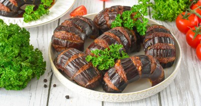 Баклажаны с фаршем в аэрогриле