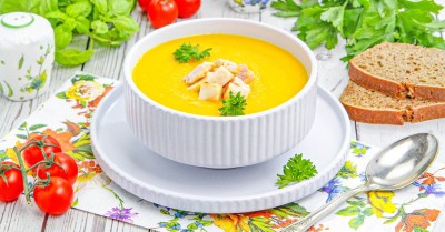 Гороховый суп пюре с копченостями без лука