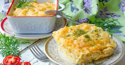 Макароны в духовке с сыром и яйцом