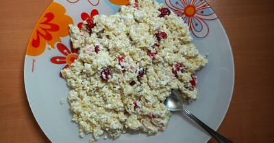 пшёнка с творогом и клюквой