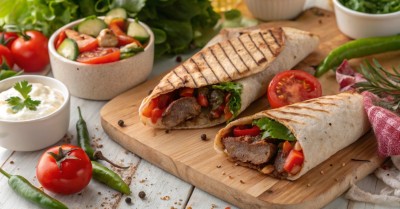 Шаурма в лаваше с шашлыком