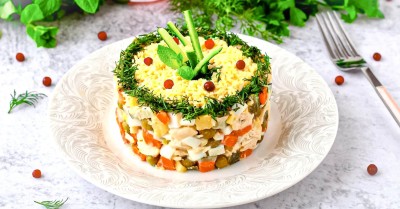 Салат оливье с курицей классический простой