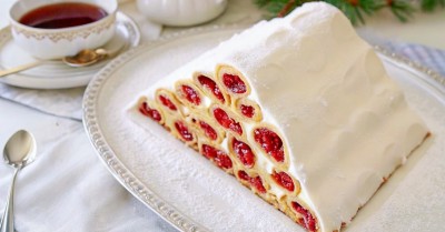 Торт Дрова под снегом без яиц