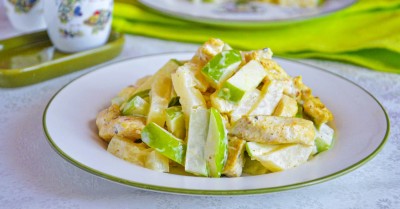 Салат курица ананас яблоко сельдерей