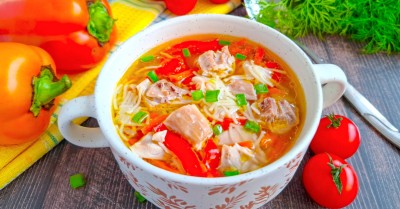 Куриный суп с вермишелью без картошки