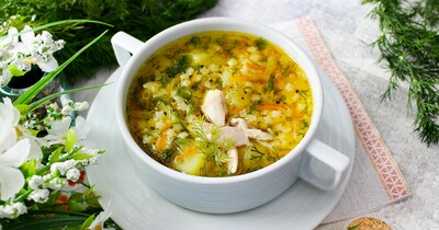 Куриный суп с картошкой со звездочками