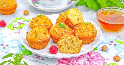Медовые кексы в духовке с орехами