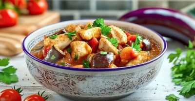 Рагу с курицей и баклажанами