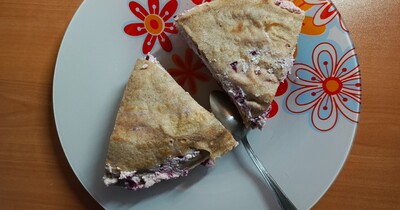 блинный торт с творожно-клюквенным кремом