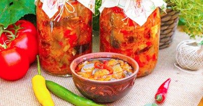 Лечо из баклажанов и перца с помидорами на зиму