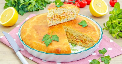 Заливной пирог с горбушей в духовке