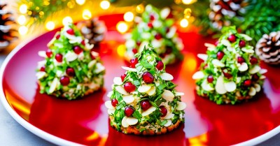 Новогодние канапе Елочки сырные