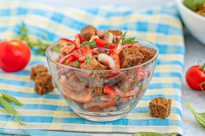 Салат с фасолью и помидорами быстро просто вкусно