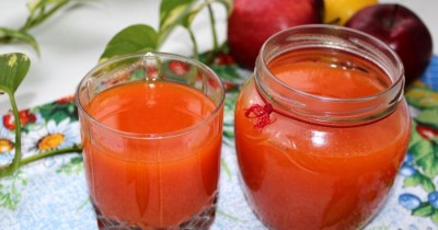 Тыквенно-морковный сок с водой на зиму
