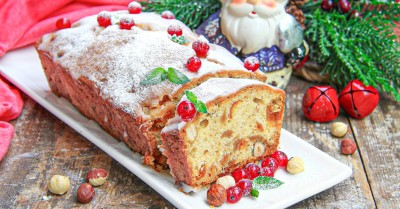 Рождественский пирог с сухофруктами и орехами