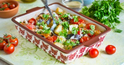 Запеченные овощи в сметане в духовке