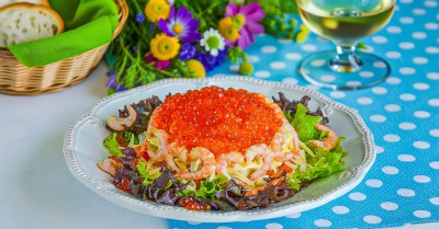 Салат Царский с семгой на день рождения