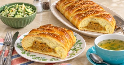 Кулебяка с капустой и яйцом