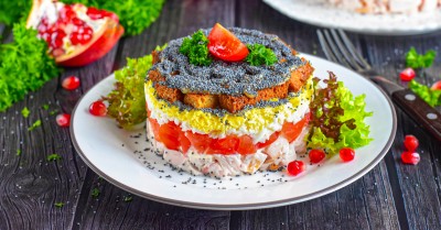 Салат курица под кайфом с маком на день рождения
