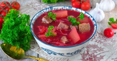 Борщ с томатной пастой