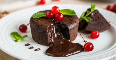 Шоколадный фондан с жидкой начинкой