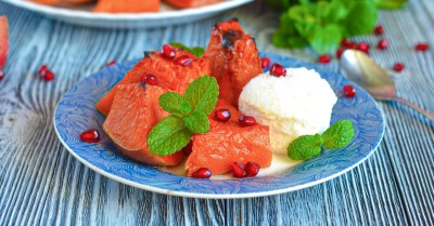 Тыква кусочками с сахаром в духовке