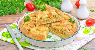 Бездрожжевой пирог с капустой в духовке