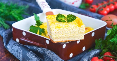 Омлет в духовке с молоком пышный как в детском саду