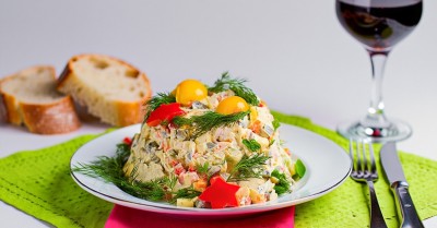 Вегетарианский оливье салат