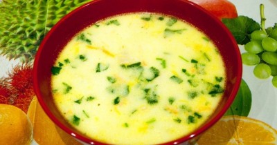 Суп из филе белой рыбы с плавленым сыром