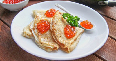 Блины с красной икрой