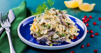 Салат Сердцеедка с куриными сердечками