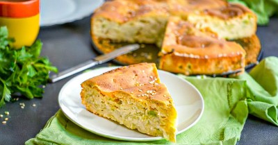 Ленивый пирог с капустой на кефире