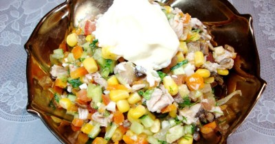 Салат Царский с курицей и шампиньонами