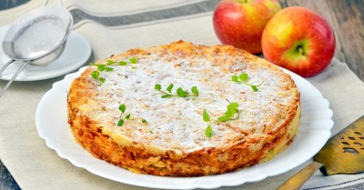 Насыпной пирог с яблоками