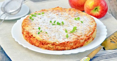 Насыпной пирог с яблоками