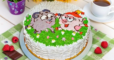 Детский торт Смешарики из крема фото рецепт