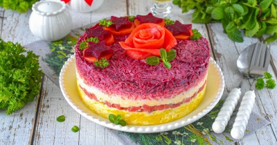 Салат Семга под шубой на день рождения