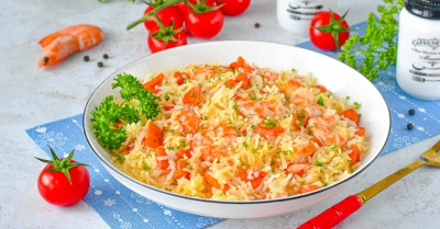 Плов с креветками