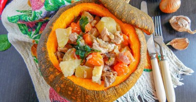 Фаршированная тыква запеченная в духовке на праздничный стол