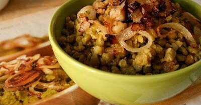 Горох с жареным луком