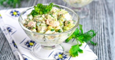 Салат с тунцом праздничный простой