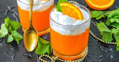 Апельсиновое желе десерт из апельсин