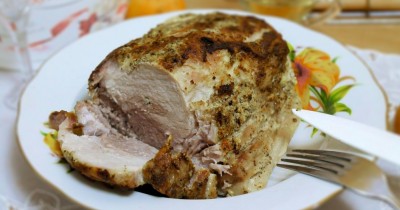 Мясо свинины с горчицей в фольге в духовке