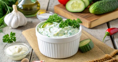 Соус с майонезом и свежими огурцами