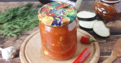 Баклажаны с помидорами в томатном соусе на зиму