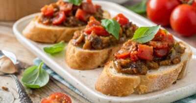 Гренки с баклажанами в духовке