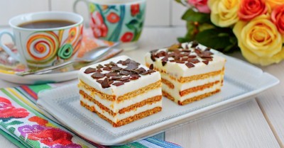 Торт печенье творог желатин без выпечки рецепт пошагово