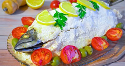 Рыба скумбрия в соли запеченная в духовке